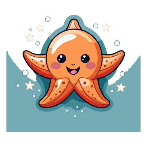 Cute Starfish Cartoon Mascot Character