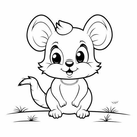 Cute cartoon hamster. Coloring book for children.