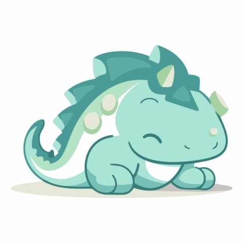 Cute cartoon dinosaur isolated on a white background.