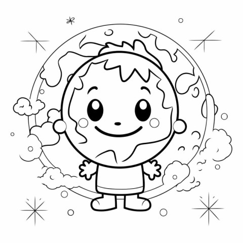 Coloring book for children: Cute cartoon boy.