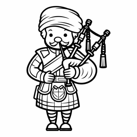 Coloring book for children: Scottish bagpipes