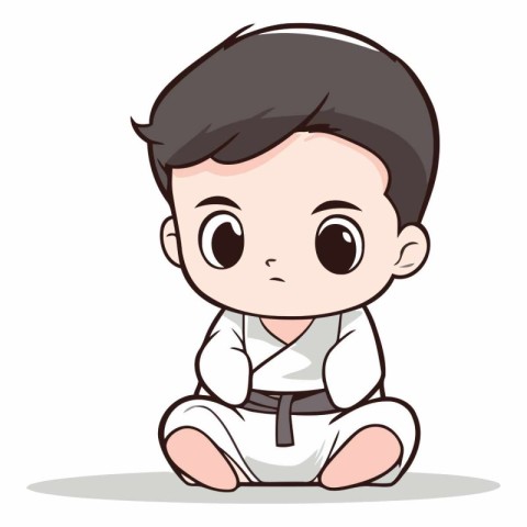 Karate - Cute Little Boy Cartoon Vector IllustrationÃ¯Â»Â¿