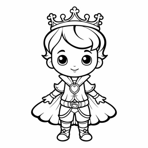 Coloring Page Outline Of Cute Cartoon Fairy King Vector Illustra