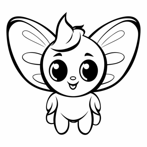 Cute Butterfly Cartoon Mascot Character.