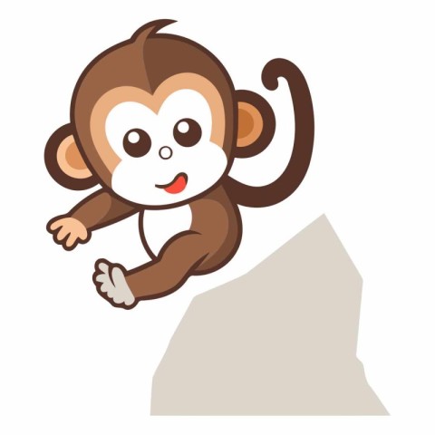 Monkey cartoon on white background of a monkey.