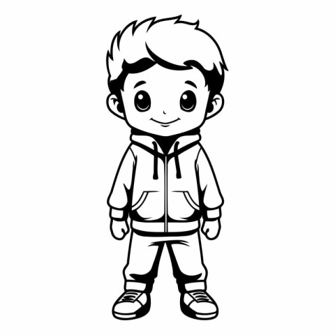 Cute boy cartoon vector illustration isolated on white backgroun