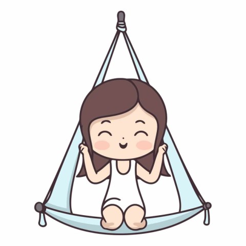 Cute little girl sitting in a hammock.