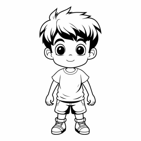 cute little boy cartoon vector illustration graphic design vecto