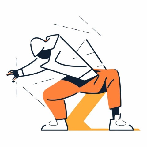 Vector illustration of a man in sportswear. Sportsman in motion.