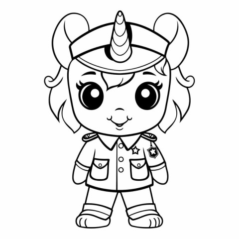 Coloring Page Outline Of Cartoon Unicorn Fantasy Character Vecto