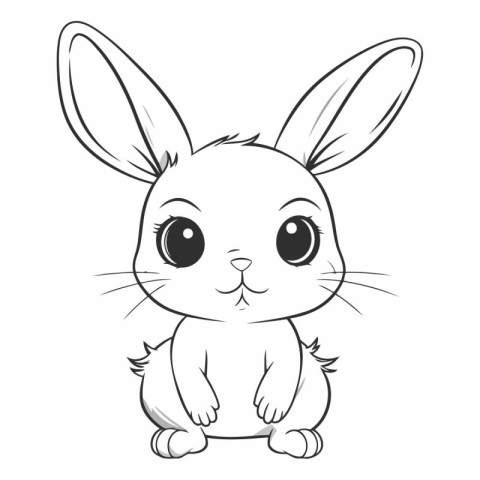 Cute little bunny on white background for your design