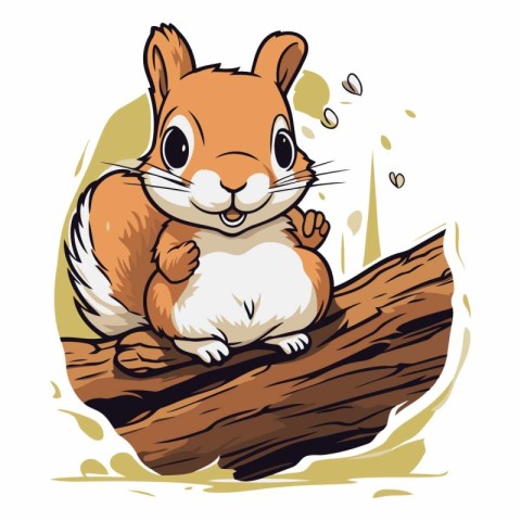 squirrel sitting on a log. eps10