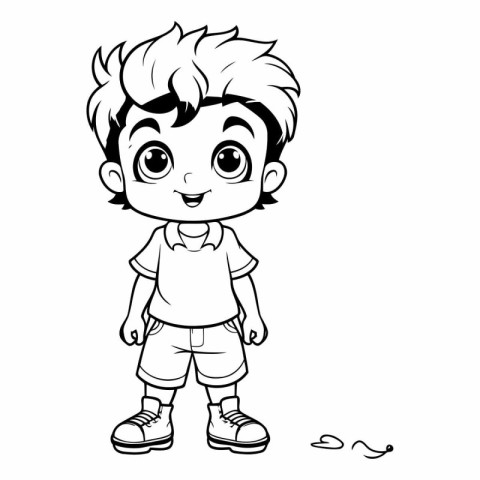 cute boy cartoon on white background. eps