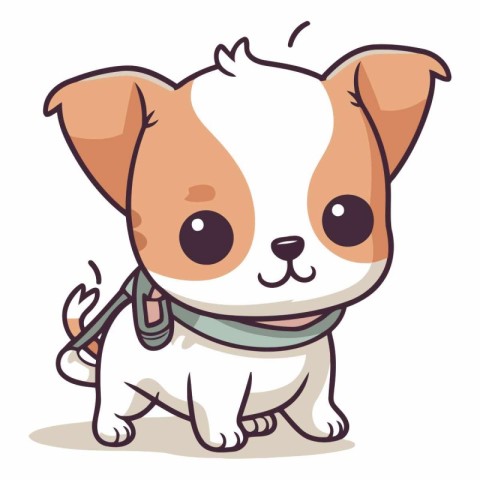 Cute Jack Russell Terrier Puppy Cartoon Character Vector Illustr