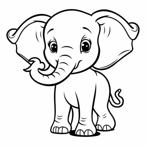 Cute elephant - Coloring book for children.