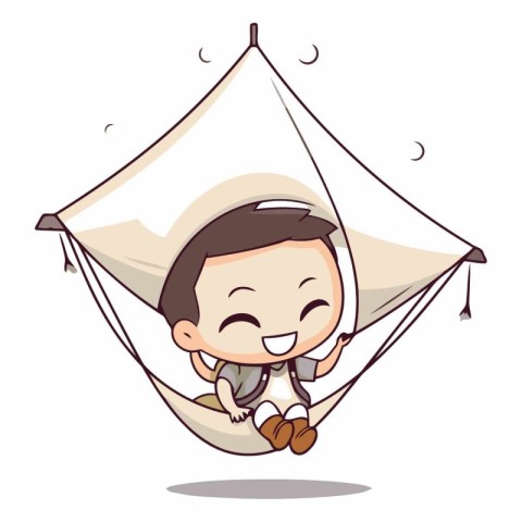 Cute little boy relaxing in a hammock.