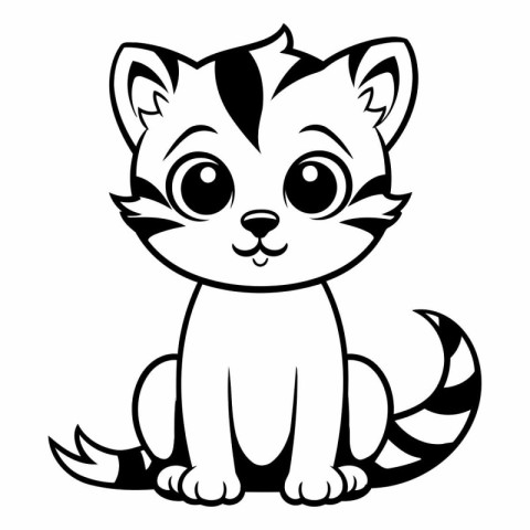 cute little cat cartoon vector illustration graphic design in bl