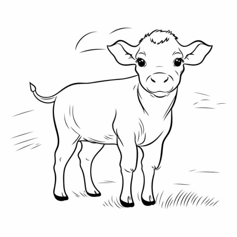 Illustration of a cow on a white background. Farm animal.