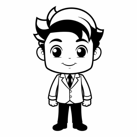 Cute boy cartoon icon vector illustration graphic design vector