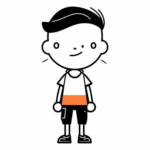 cute little boy avatar character vector illustration designicon