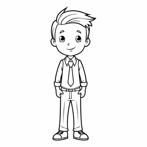 cute little student boy cartoon vector illustration graphic desi