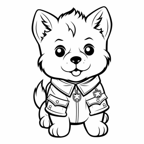 Cute Cartoon Spitz Dog Mascot Character.