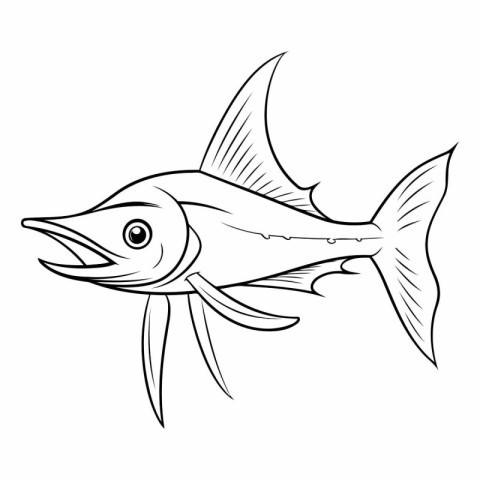 Fish icon. Outline illustration of fish vector icon for web desi