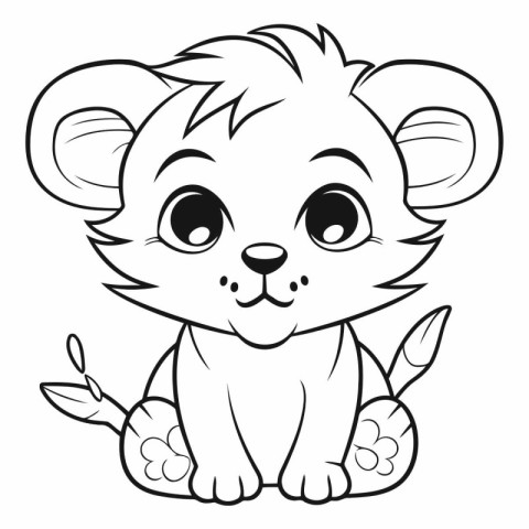 Cute baby lion on a white background. eps