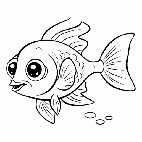 Coloring book for children: fish. Cartoon style.