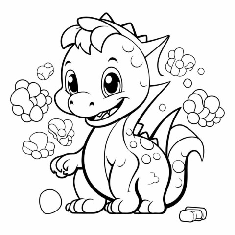 Coloring book for children: dinosaur. Coloring page for kids.