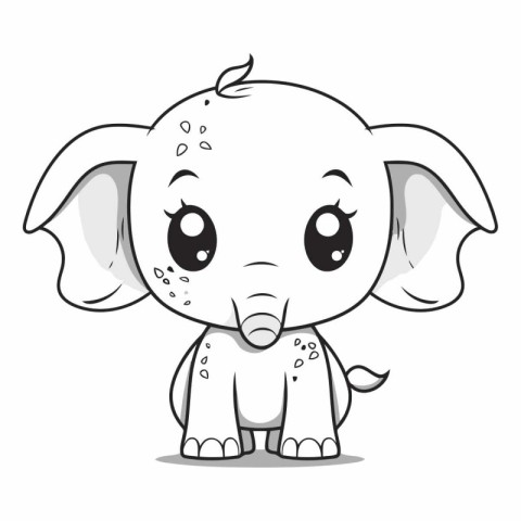 Cute baby elephant isolated on a white background.