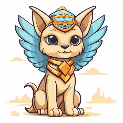 Cute cartoon chihuahua with wings.