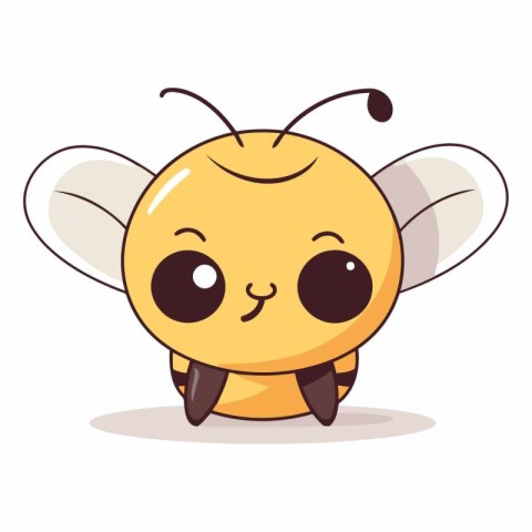 Cute cartoon bee. Isolated on white background.