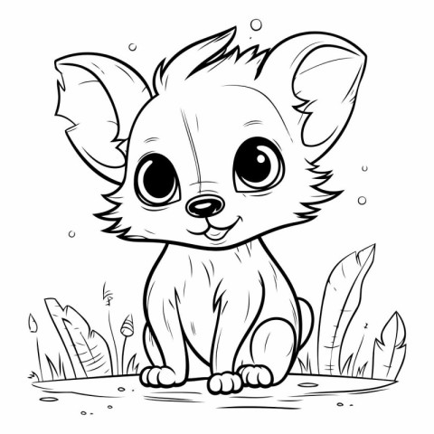 Cute Cartoon Chihuahua for coloring book