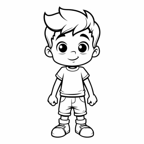 Vector illustration of Cute Little Boy Cartoon Character for Col