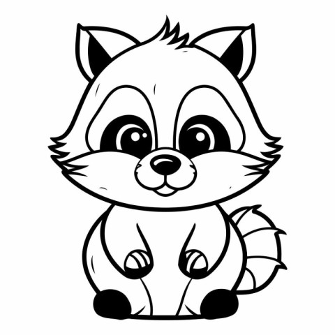 Coloring book for children: Cute raccoon