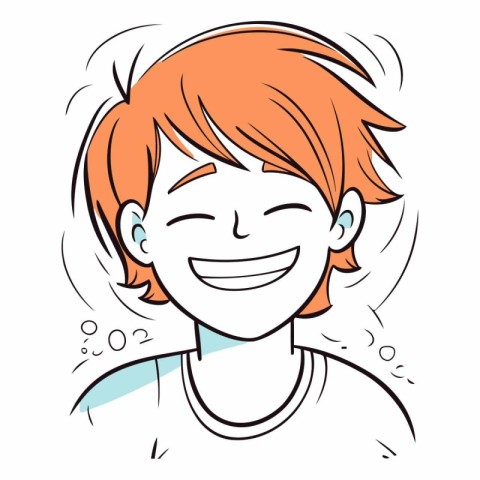 Illustration of a red-haired boy with a smile on his face