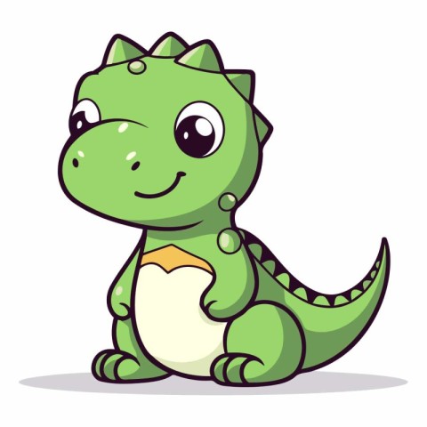 Cute cartoon crocodile isolated on white background.