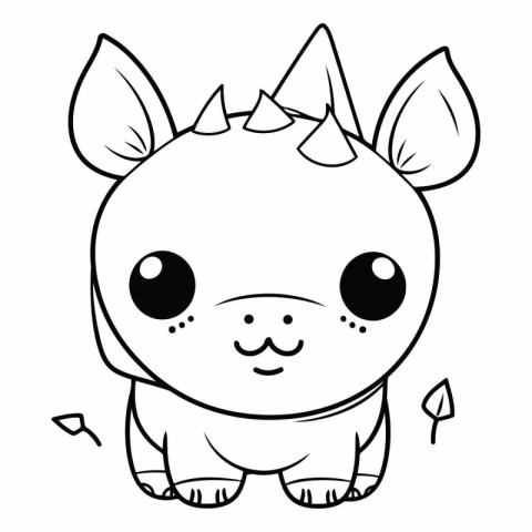 cute rhinoceros baby animal cartoon vector illustration graphic