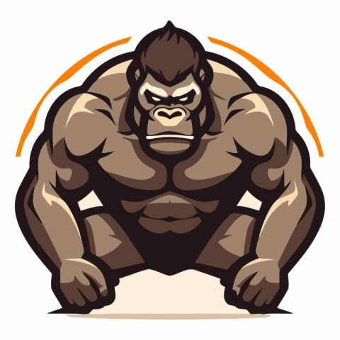 Gorilla mascot logo design of a gorilla bodybuilder isolated on