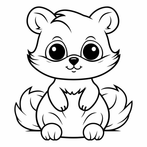 Mascot Illustration of Cute Squirrel Animal Character Coloring B