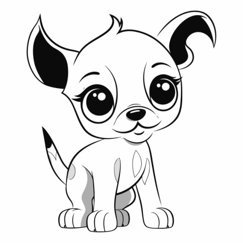 Cute cartoon dog isolated on a white background.