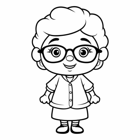 Grandmother Cartoon Mascot Character Vector Illustration for Col