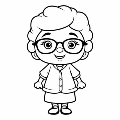 Grandmother Cartoon Mascot Character Vector Illustration for Col