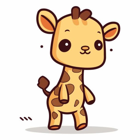 Cute Giraffe Cartoon Mascot Character Vector Illustration.