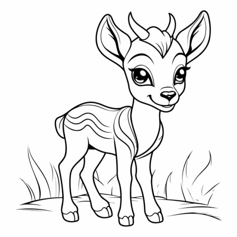 Coloring Page Outline Of a deer for children.