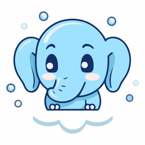 Cute cartoon elephant of a cute baby elephant.