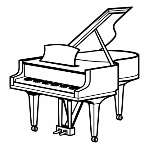 Grand piano icon. Outline illustration of grand piano vector ico