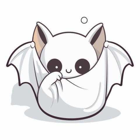 Cute bat character cartoon icon. Halloween concept.