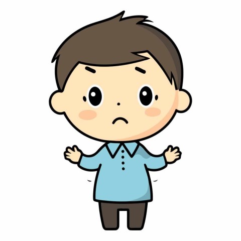 Upset Boy - Cute Cartoon Vector IllustrationÃ¯Â»Â¿